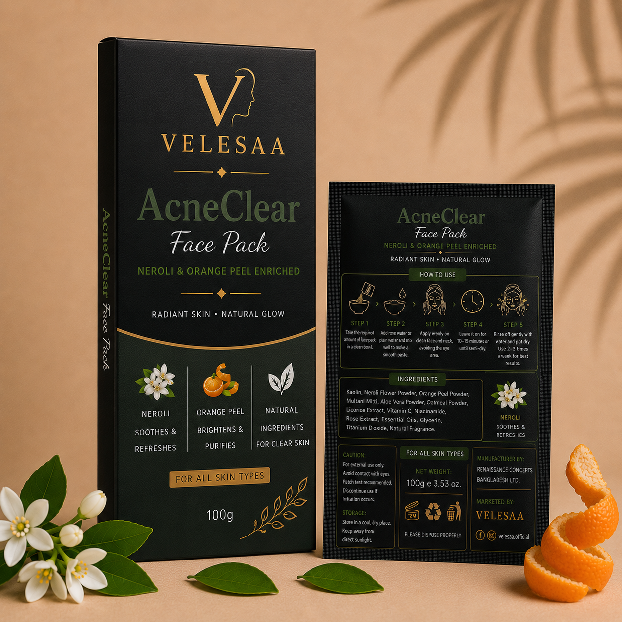 Velesaa AcneClear Face Pack | Acne Care & Oil Control